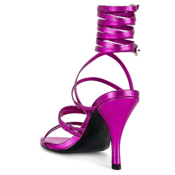 NWT +Box Multi Strap Heel – Metallic Electric Pink; Size: 6.5 W; + Dust bag - Picture 4 of 8